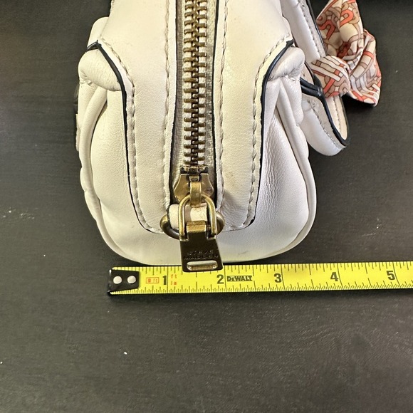 Steve Madden Mini Satchel Bag White Quilted Bow Top Handle Crossbody Purse Hand - Picture 13 of 13